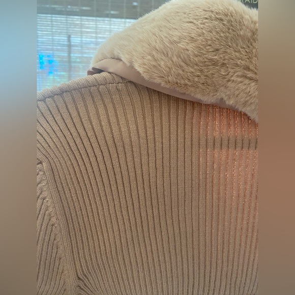 NWOT Love Tree Camel Tie-Accent Shawl Collar Cardigan - Picture 7 of 7